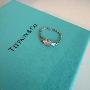 Tiffany & Co. T Wire 18k white gold ring with diamonds
